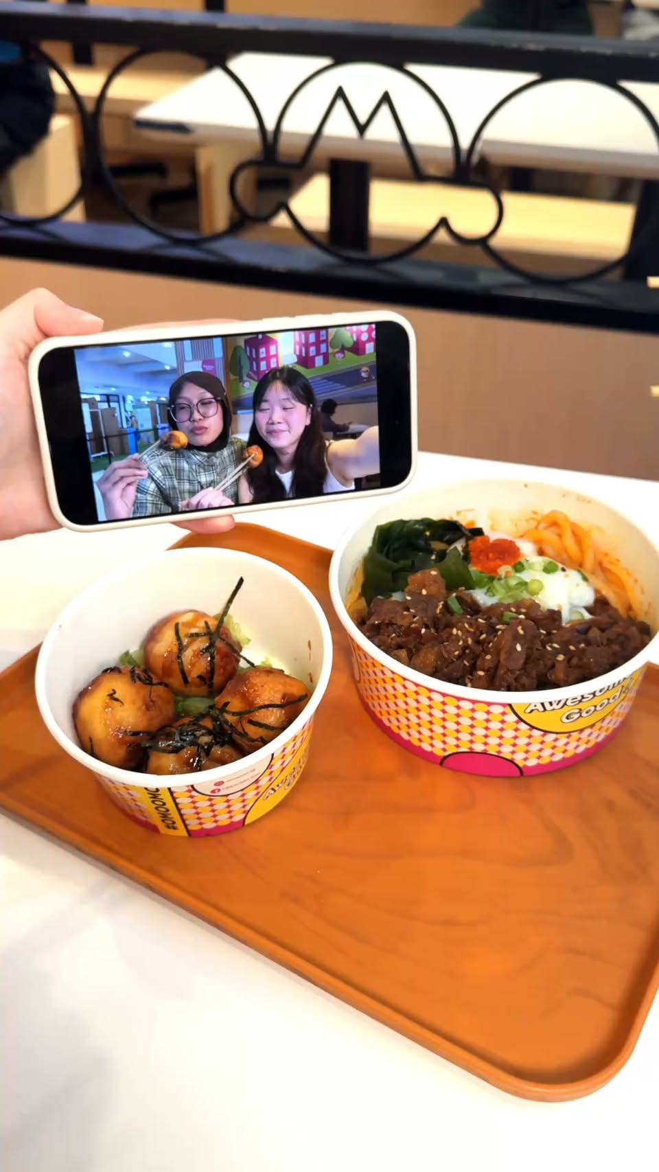 Starbucks iced boba drinks for a long-distance makan date at Kallang Wave Mall