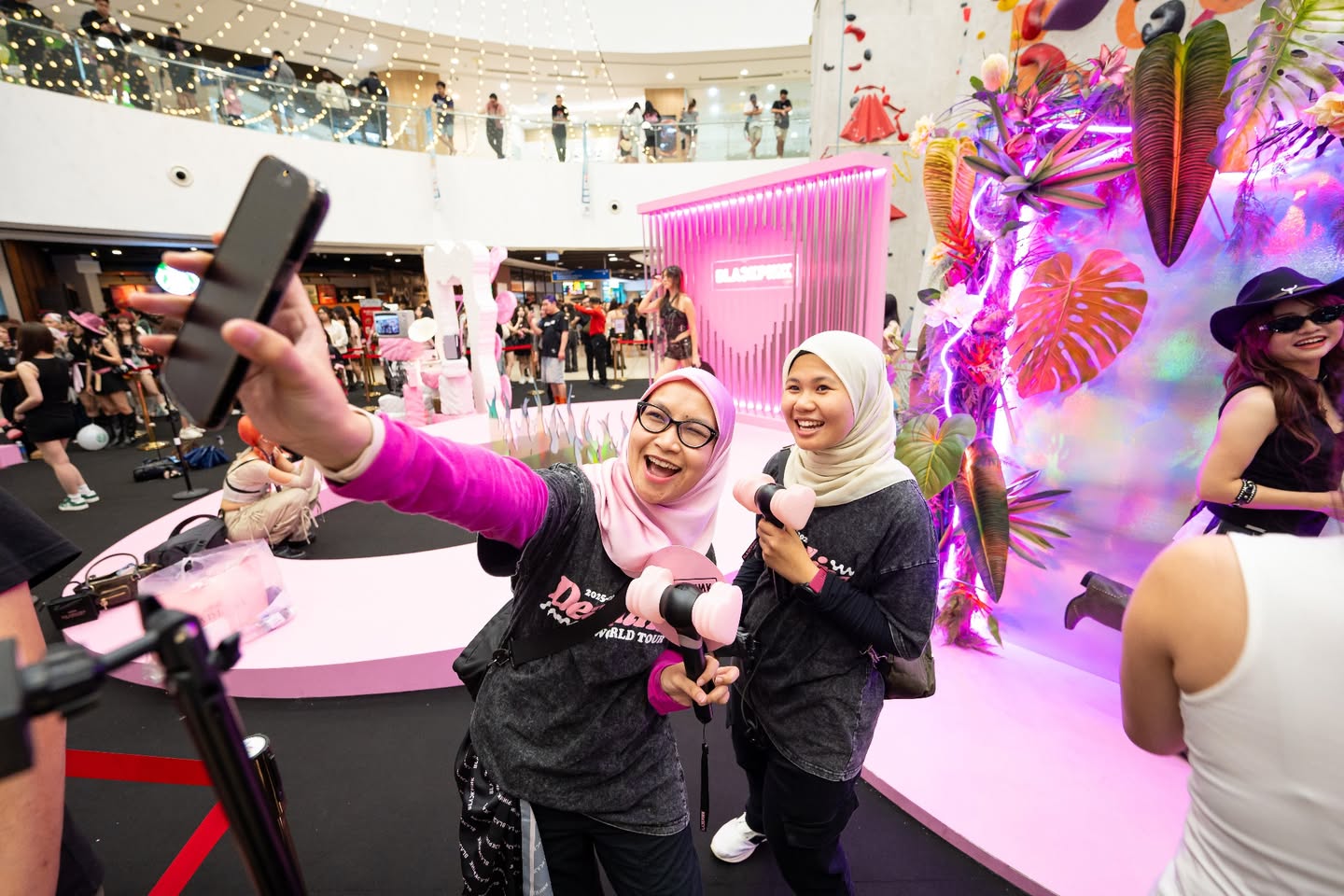 The Atrium transformed into a buzzing pink playground.