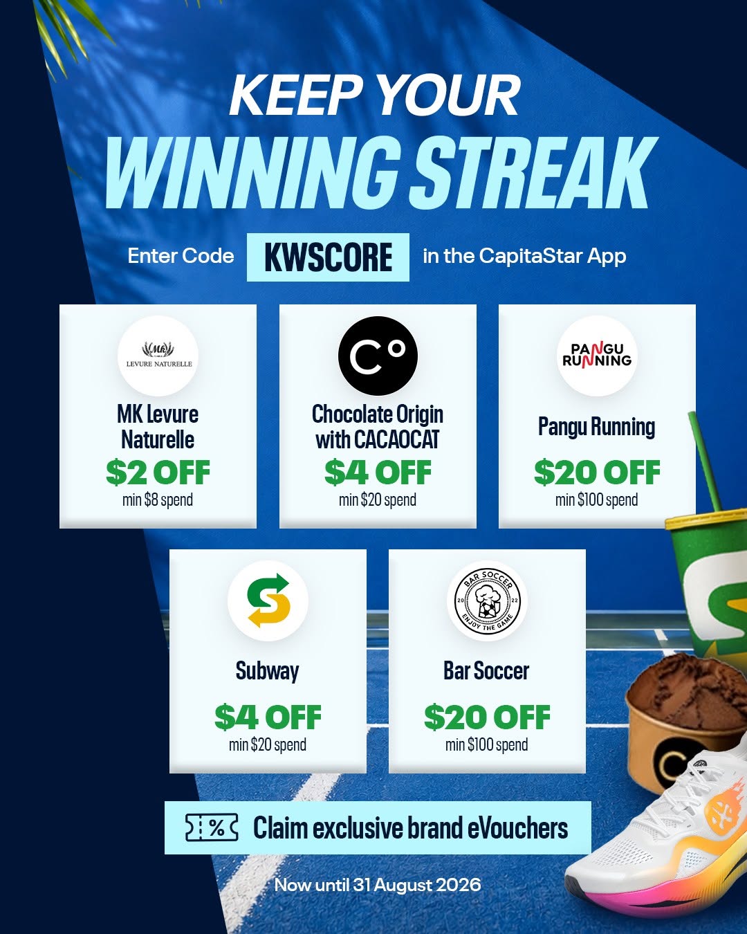 CapitaStar KWSCORE brand eVouchers at Kallang Wave Mall