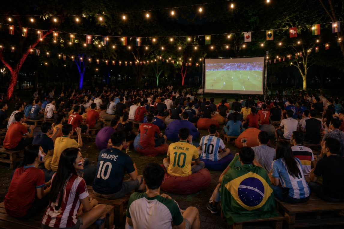 Football Finals Watch Party Carnival at Kallang Wave Mall with mini games challenges and complimentary refreshments