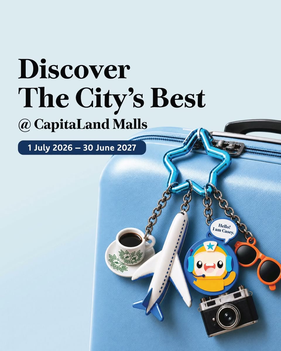 CapitaLand Malls tourist perks campaign with luggage charms and Casey AI travel buddy