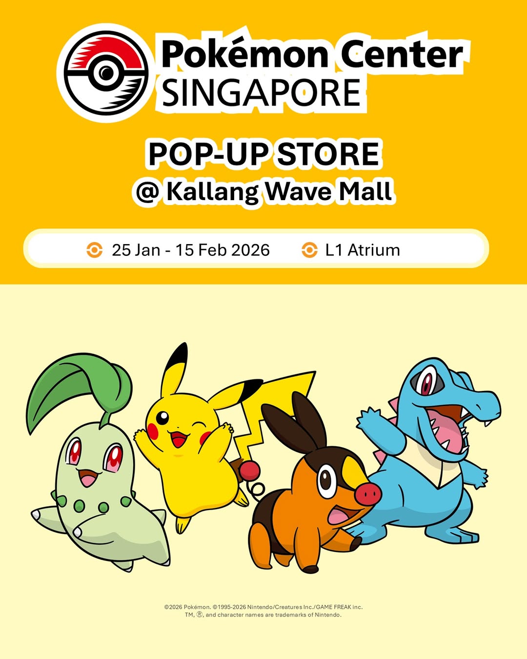 Pokémon Center Singapore Pop-up store announcement