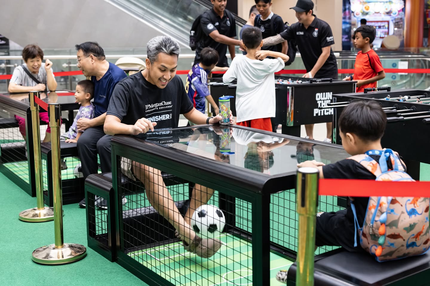 Own The Pitch foosball and game stations at Kallang Wave Mall L1 Atrium