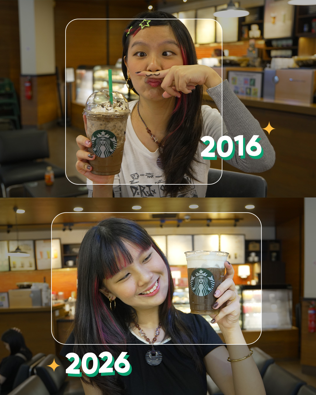 A nostalgic look at the changing coffee preferences over a decade at Starbucks.