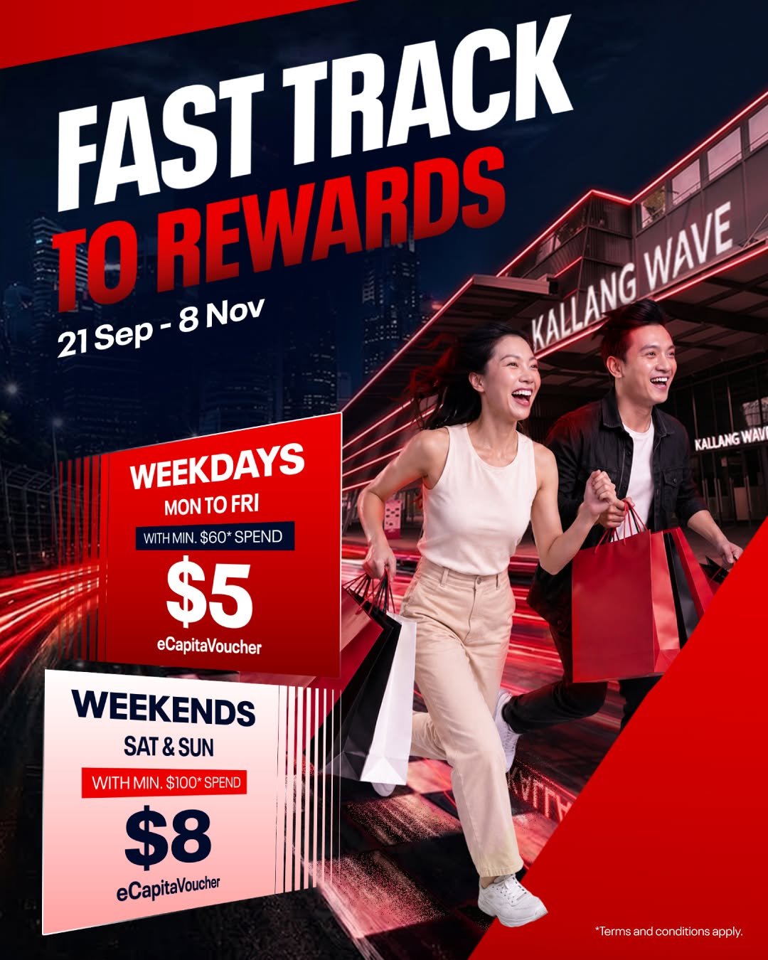 Fast Track to Rewards promotion at Kallang Wave Mall