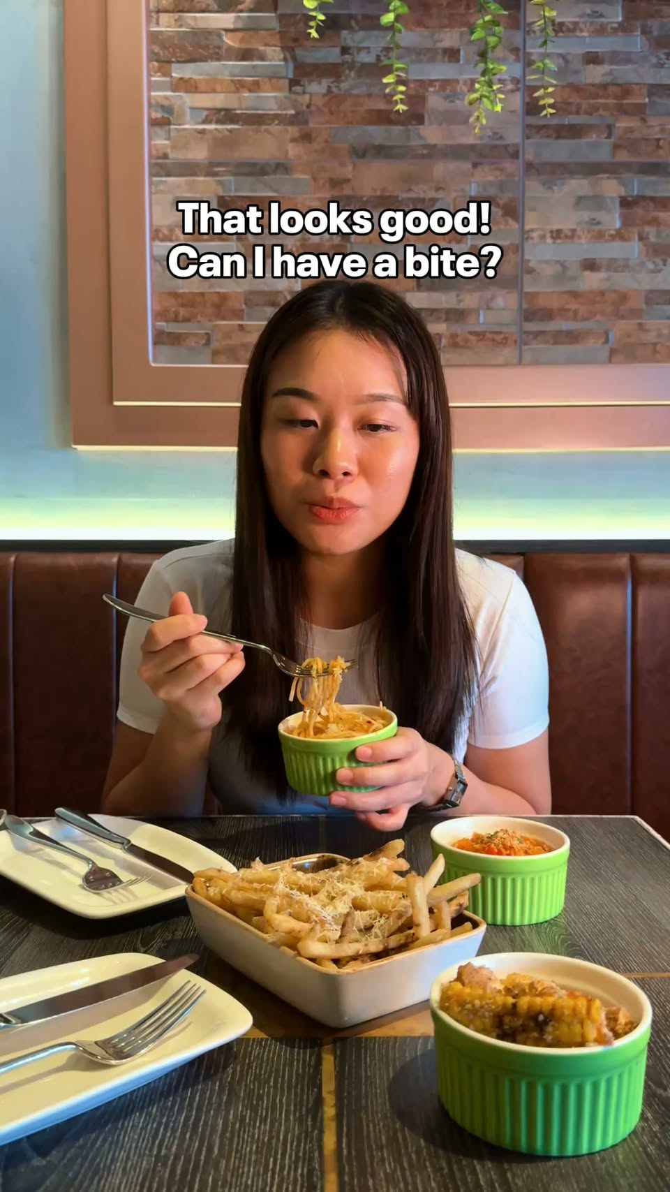 Shared food items at Kallang Wave Mall