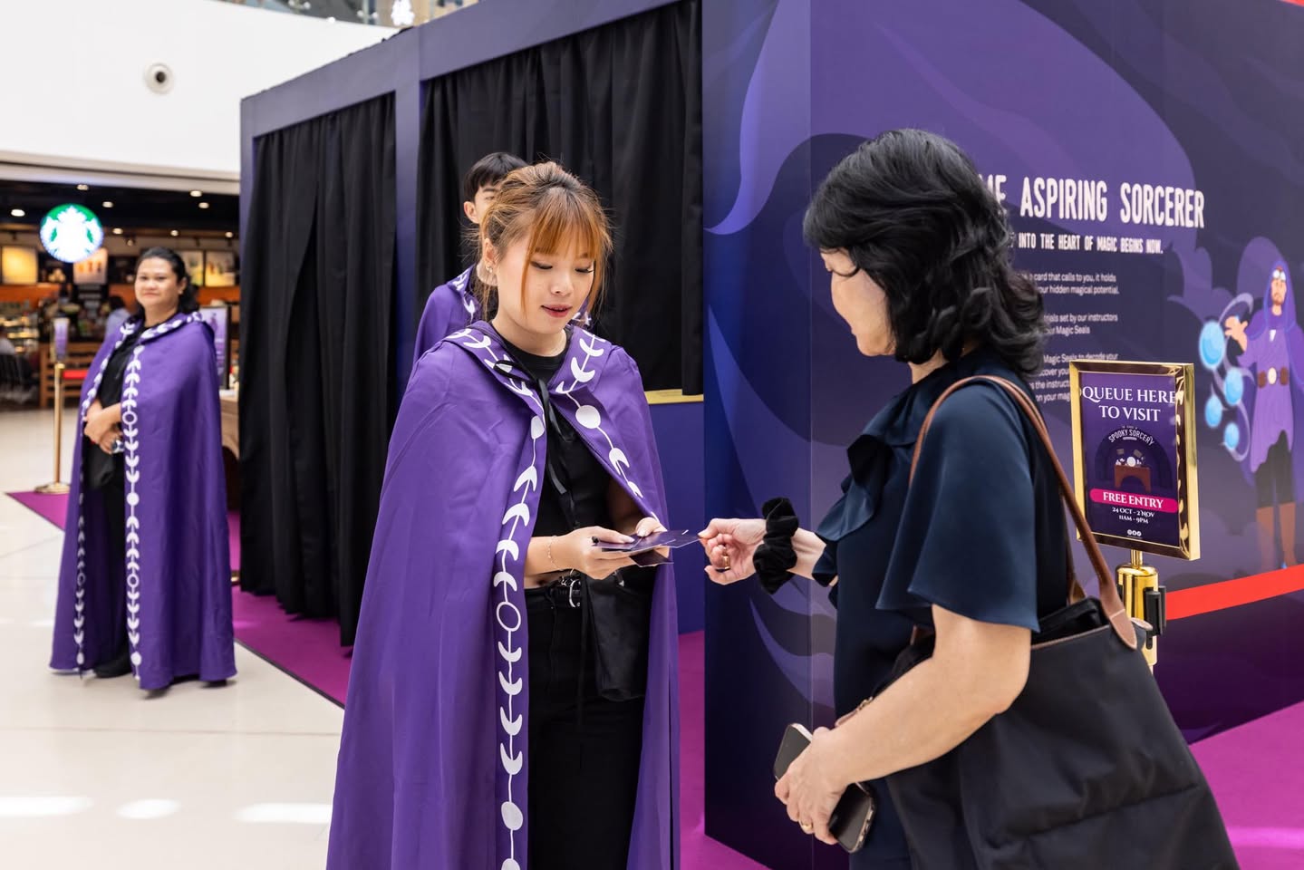 Enchanted lights illuminate the Spellbound Spooktacular event.