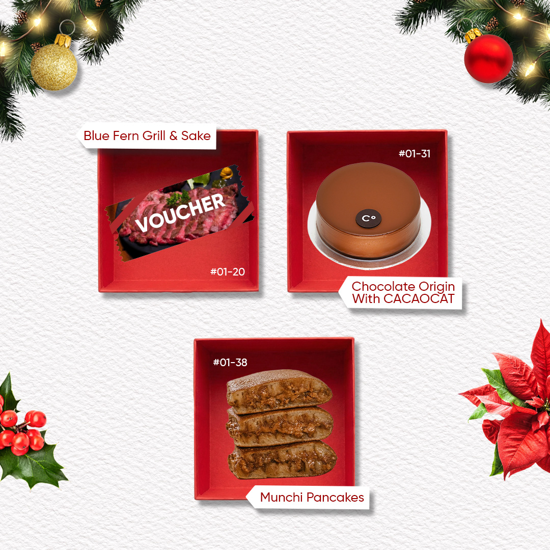 Christmas presents adorned with ribbons and bows.